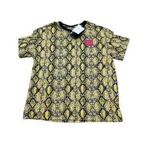 NIKE Air Fly Snake Print T shirt Short Sleeve Yellow Black Basketball Women's‎ L